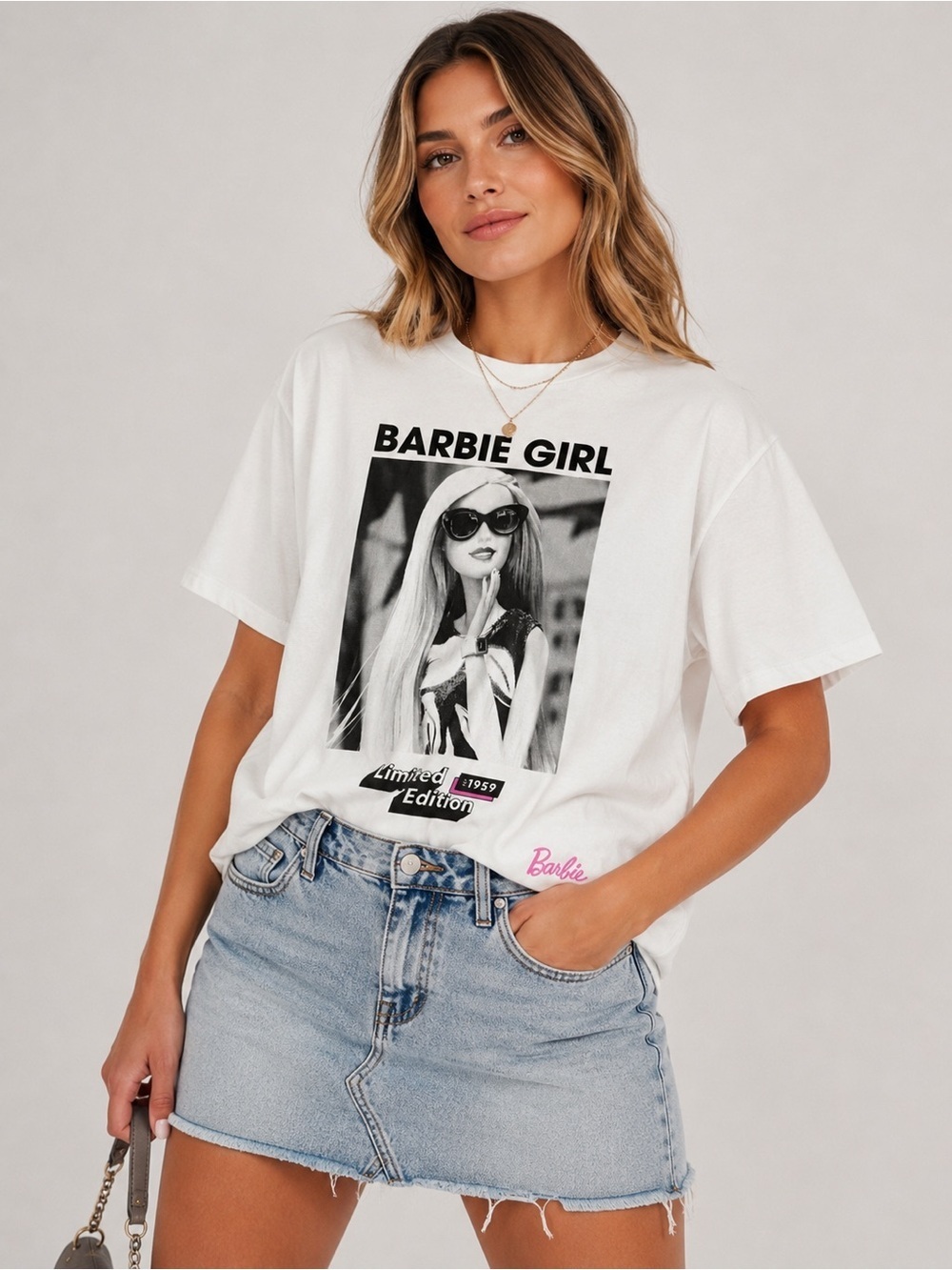 Barbie Girl Limited Edition Graphic Tee XL White Oversized Y2K Dollcore T-Shirt